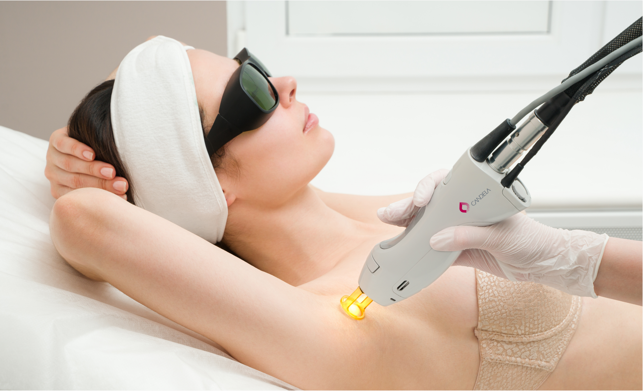Woman receiving underarms laser hair removal treatment at MiraMed and Day Spa in Santa Barbara